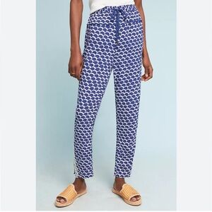 Anthropologie Blue Scallop Beaded Joggers size medium